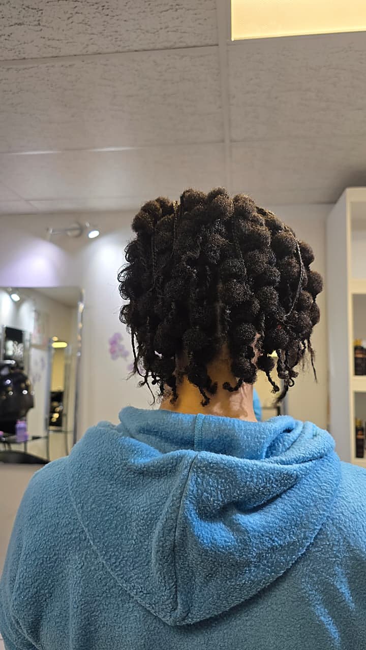 Bantu knots on natural hair